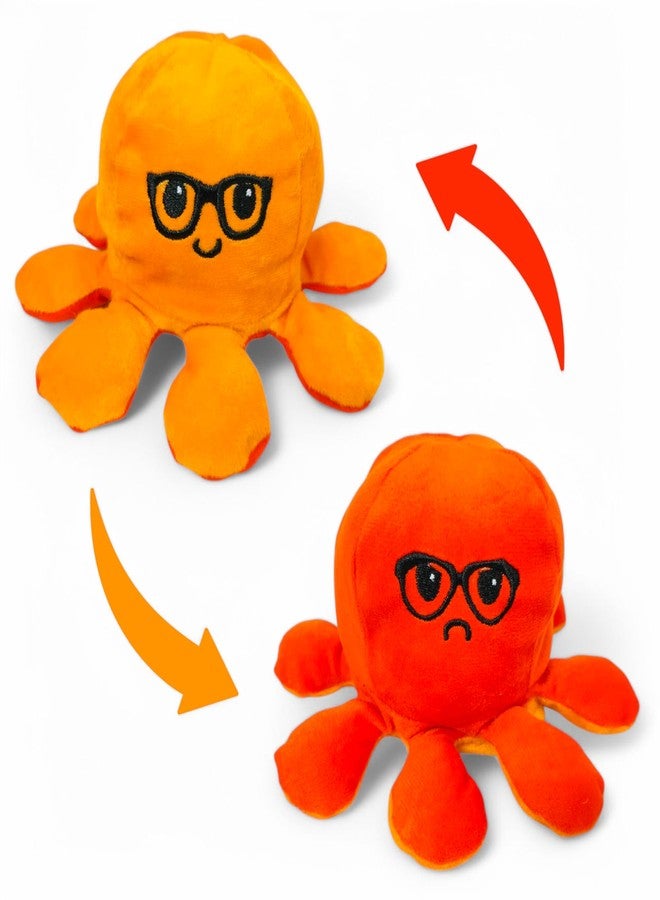 Yey Reversible Octopus Plush Toy - Soft Stuffed Animal for Kids, Babies, Boys & Girls - Mood Toy, Sensory Fidget Plush - Angry Orange & Happy Yellow - 7 Inch Room Decor (Orange-Yellow) - Image 2